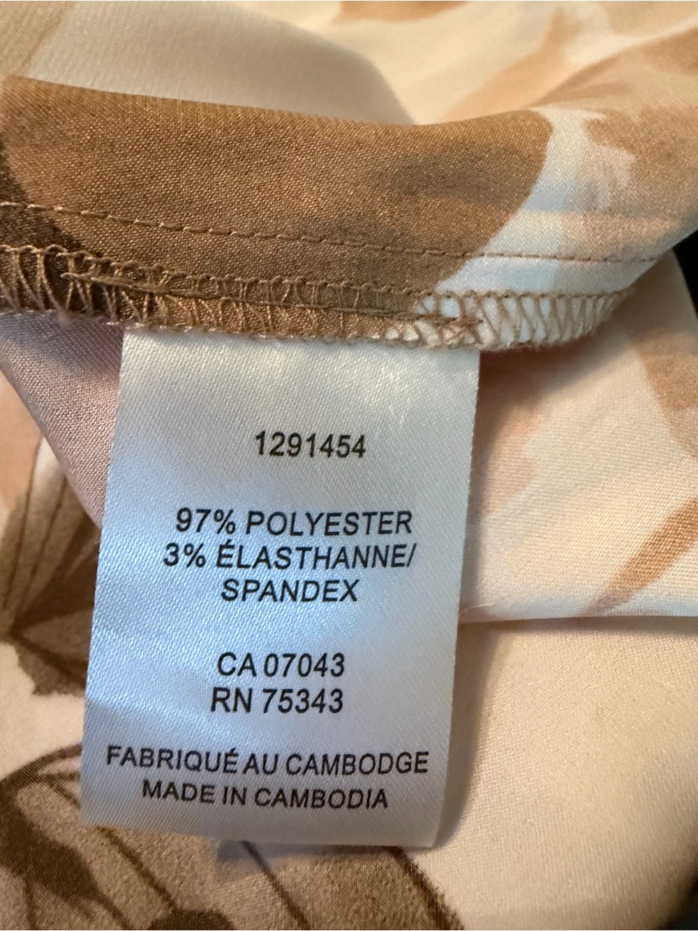 Cupcakes and Cashmere Brown and Cream Floral Silky Blouse Size M - Picture 5 of 8
